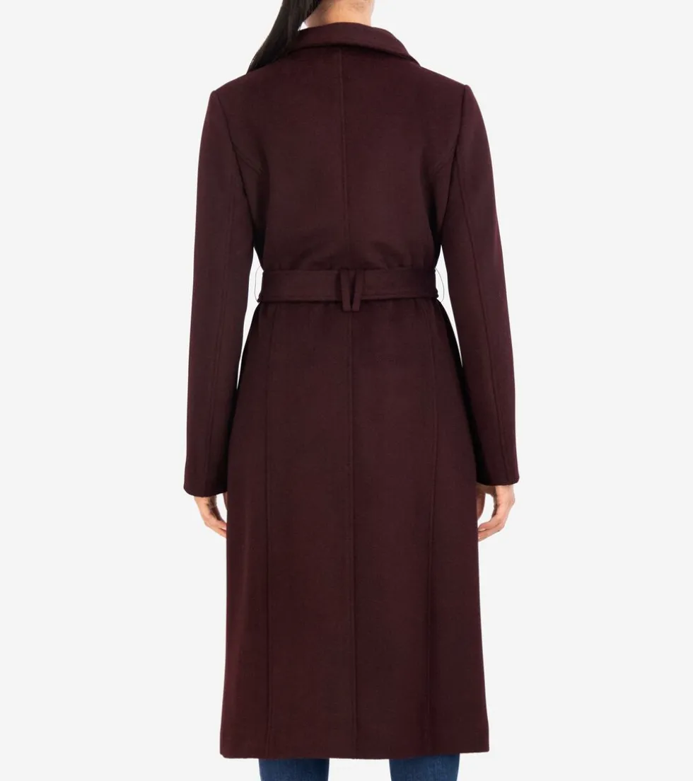 Cole Haan Wool Coats | Trench Coats*Women's Belted Long Coat Bordeaux