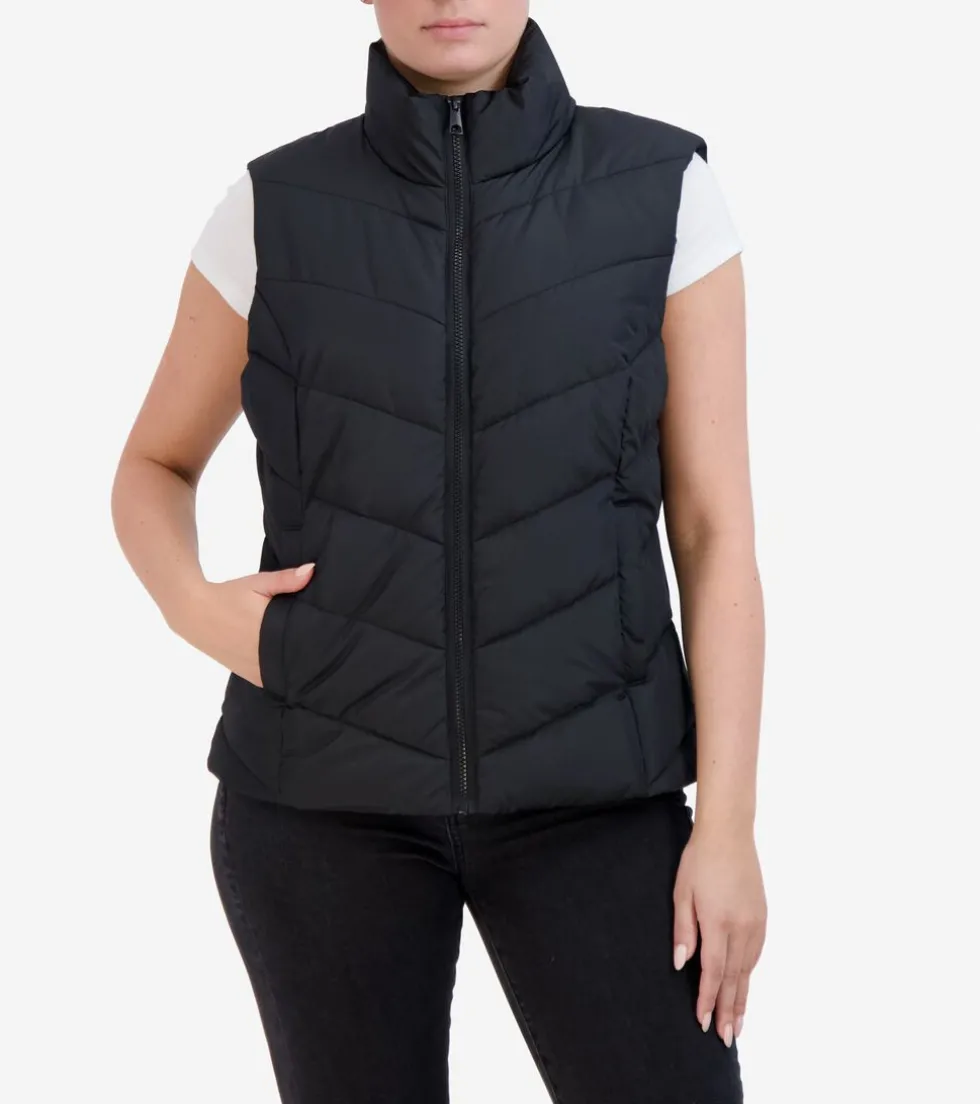 Cole Haan Vests | Outerwear*Women's Chevron Quilted Vest Black