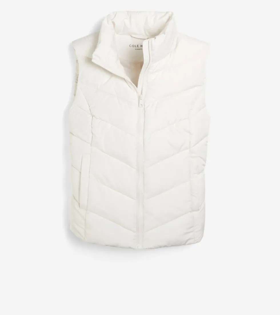 Cole Haan Vests | Outerwear*Women's Chevron Quilted Vest Ivory