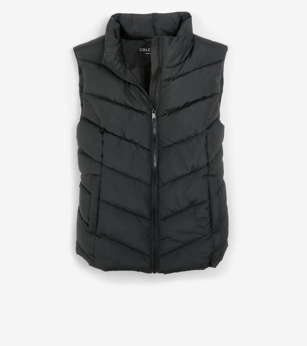 Cole Haan Vests | Outerwear*Women's Chevron Quilted Vest Black