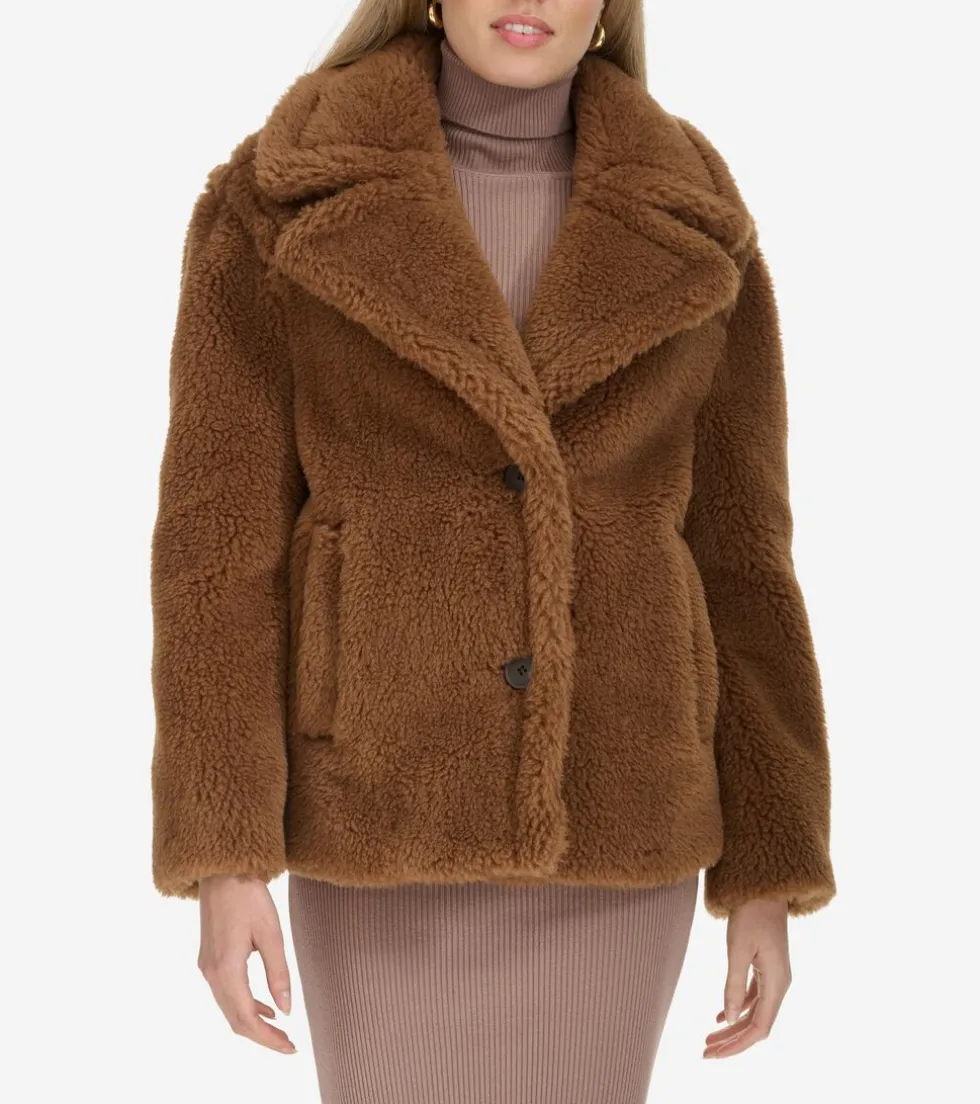 Cole Haan Peacoats & Blazers | Outerwear*Women's Faux Fur Teddy Jacket Toffee