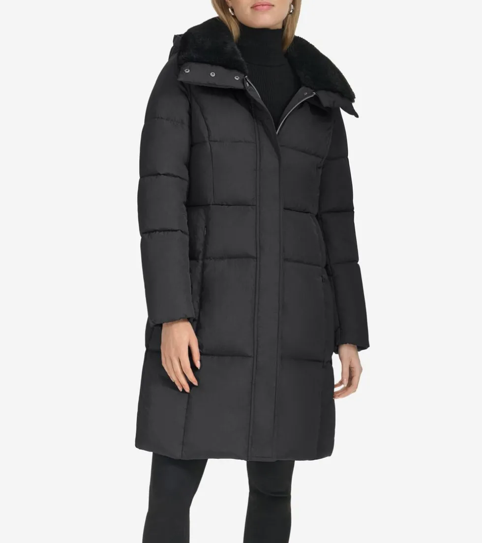 Cole Haan Puffer Jackets | Outerwear*Women's Faux-Fur Collar Puffer Coat Black