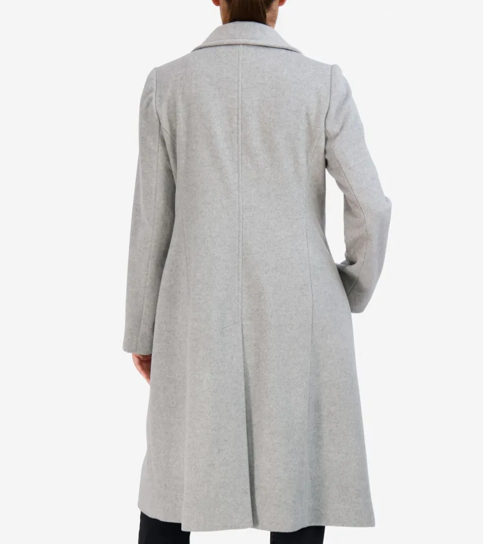 Cole Haan Wool Coats | Trench Coats*Women's Flared Dress Coat LightGrey