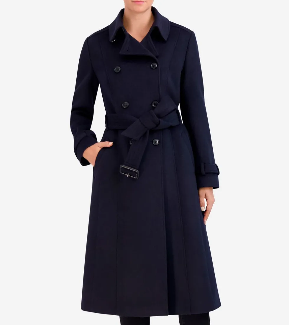 Cole Haan Wool Coats | Trench Coats*Women's Flared Trench Coat Midnight