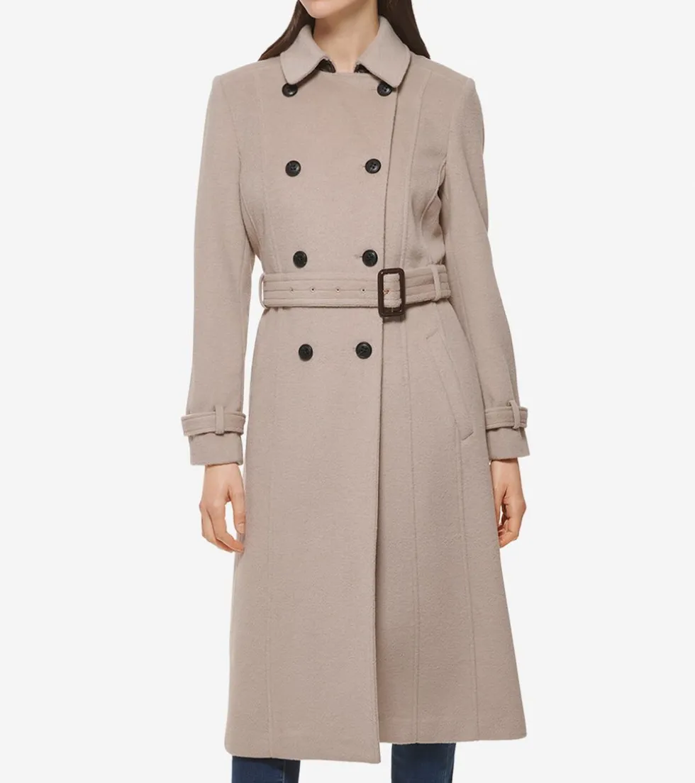 Cole Haan Wool Coats | Trench Coats*Women's Flared Trench Coat Stone