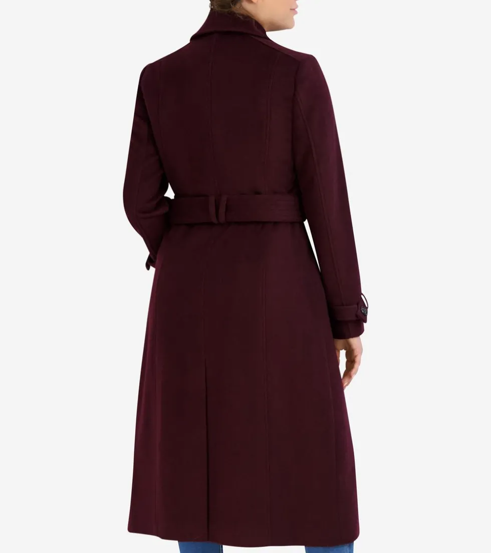 Cole Haan Wool Coats | Trench Coats*Women's Flared Trench Coat Bordeaux