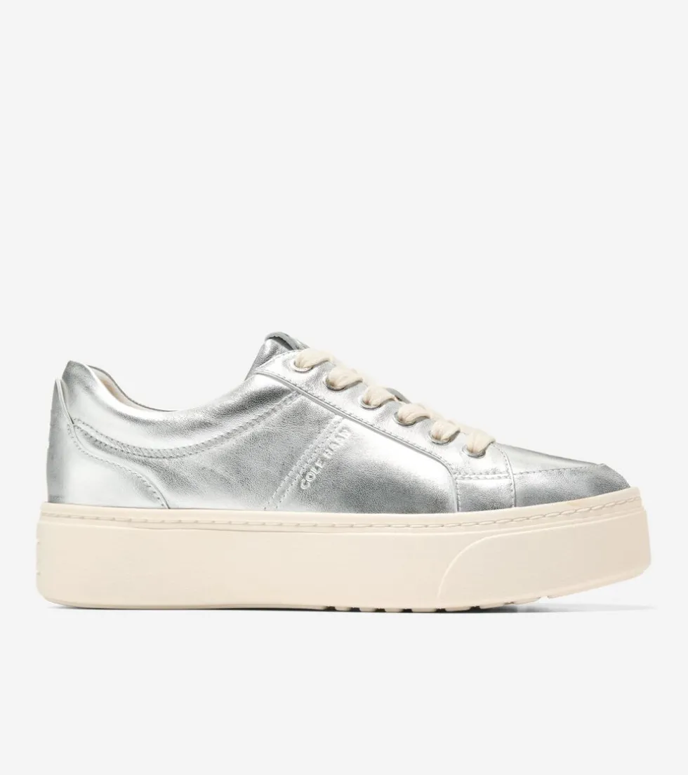 Cole Haan Sneakers*Women's GrandPrø Max Platform Sneakers SilverMetallic-Ivory