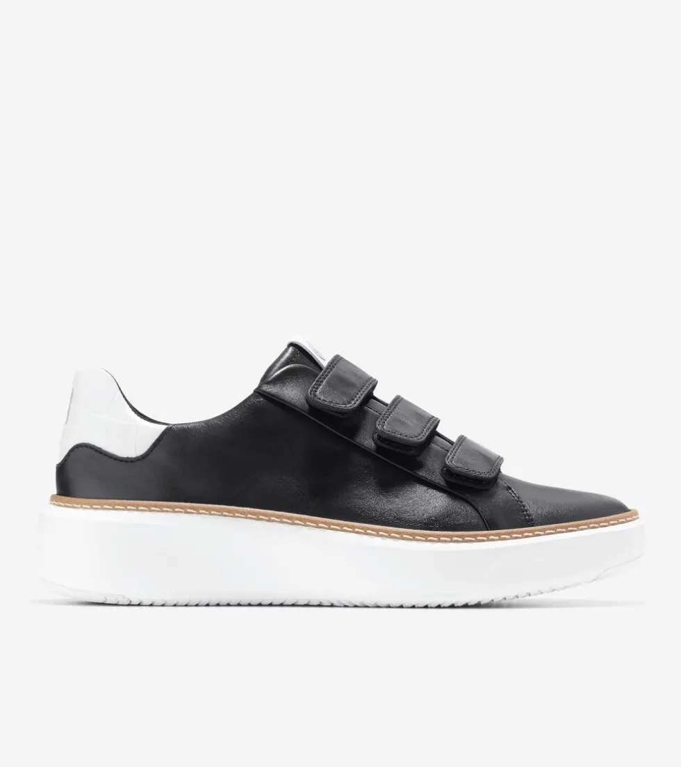 Cole Haan Sneakers*Women's GrandPrø Topspin Triple Strap Sneakers Black-OpticWhiteCroc