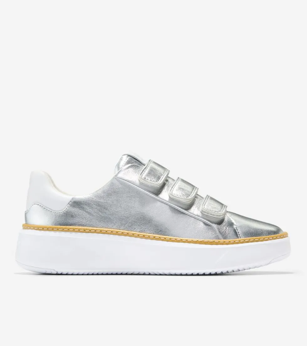 Cole Haan Sneakers*Women's GrandPrø Topspin Triple Strap Sneakers Silver-OpticWhite