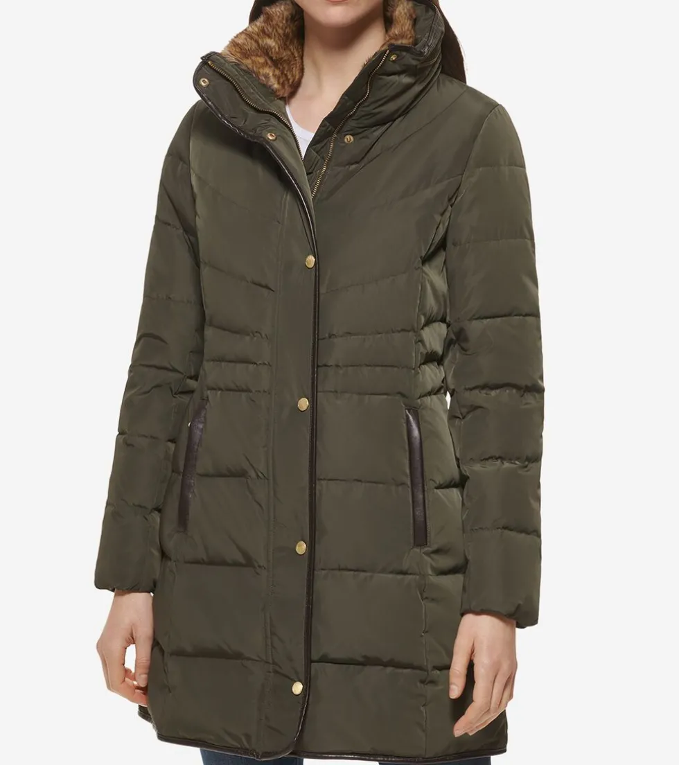 Cole Haan Puffer Jackets | Quilted Jackets*Women's Hidden-Hood Puffer Coat Forest