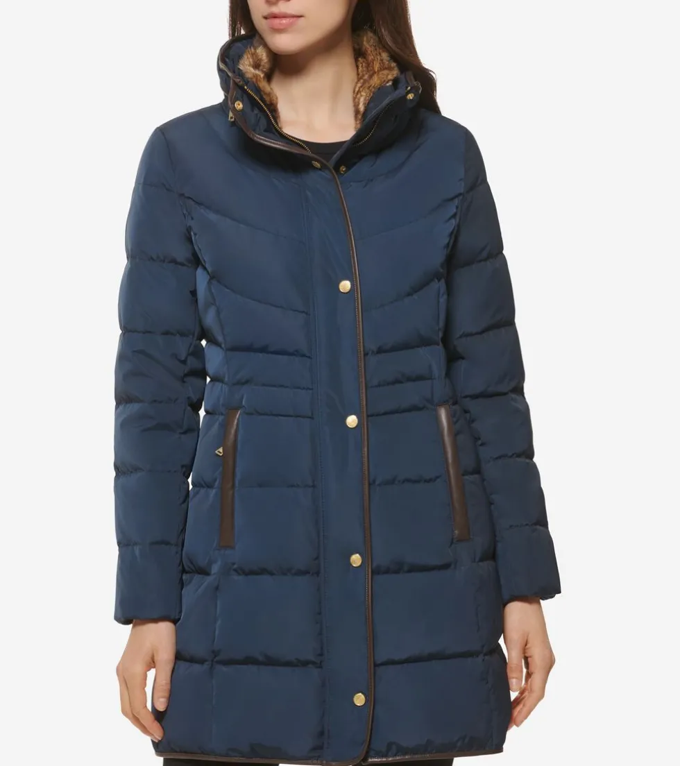 Cole Haan Puffer Jackets | Quilted Jackets*Women's Hidden-Hood Puffer Coat Navy