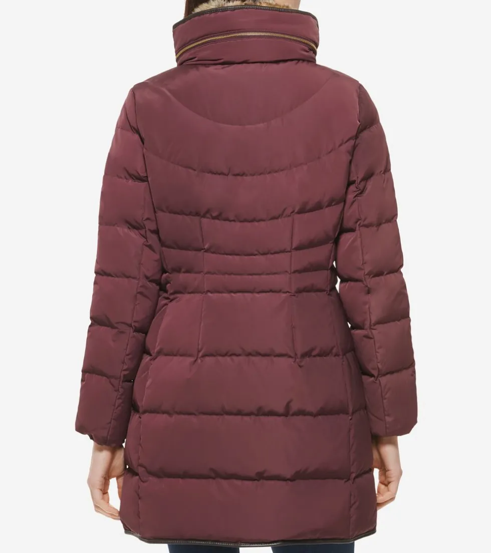 Cole Haan Puffer Jackets | Quilted Jackets*Women's Hidden-Hood Puffer Coat Merlot