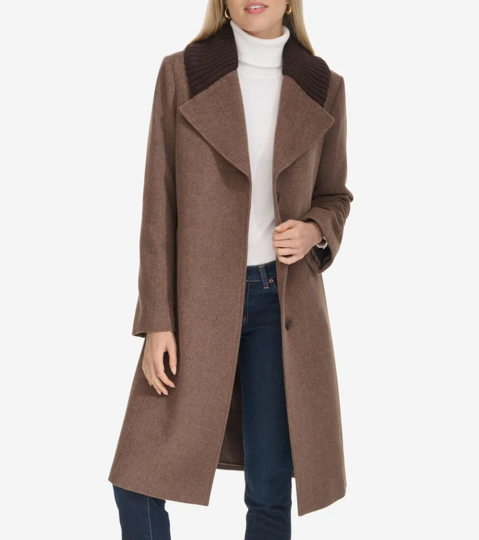 Cole Haan Wool Coats | Peacoats & Blazers*Women's Knit-Collar Coat Portobello