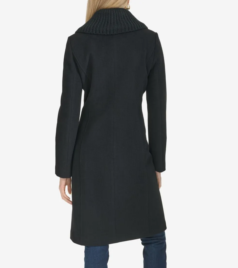 Cole Haan Wool Coats | Peacoats & Blazers*Women's Knit-Collar Coat Black