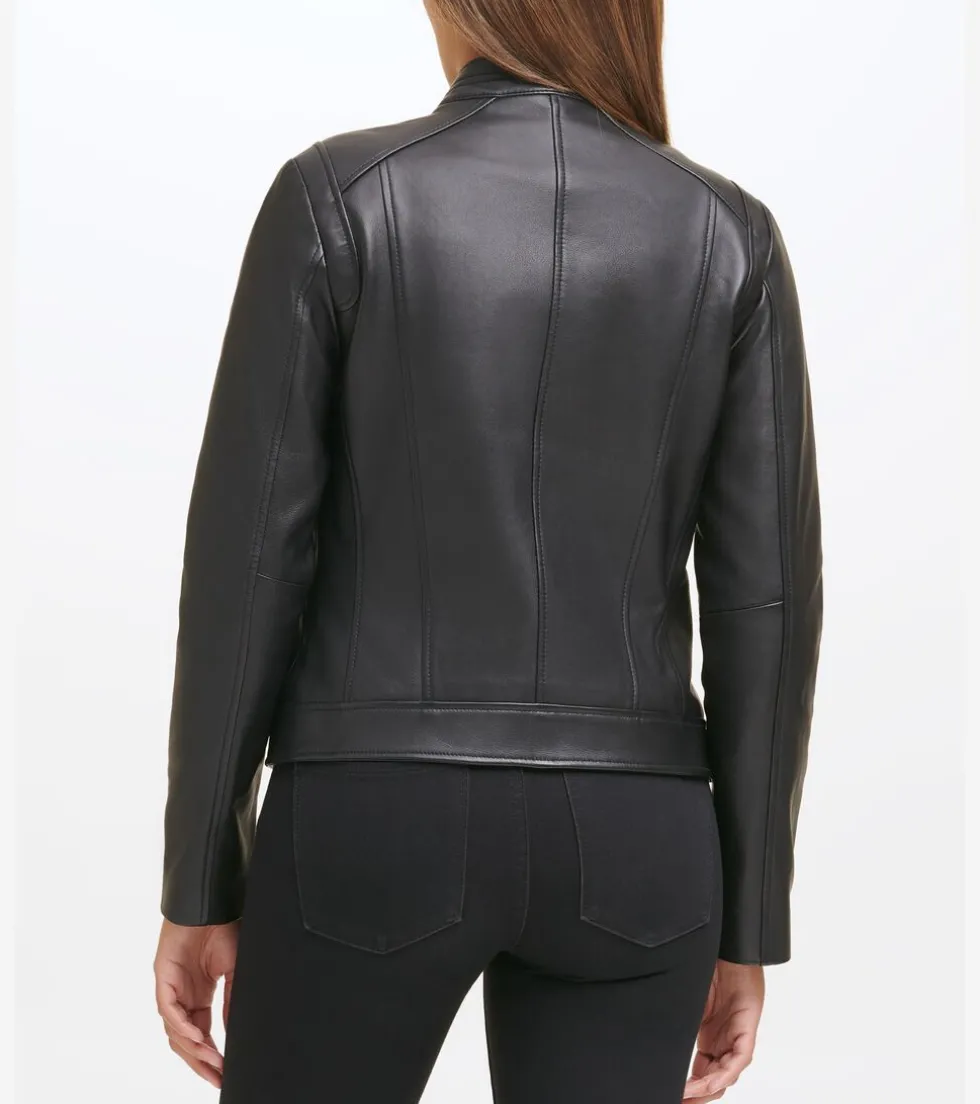 Cole Haan Leather & Suede Jackets | Outerwear*Women's Lambskin Leather Jacket Black