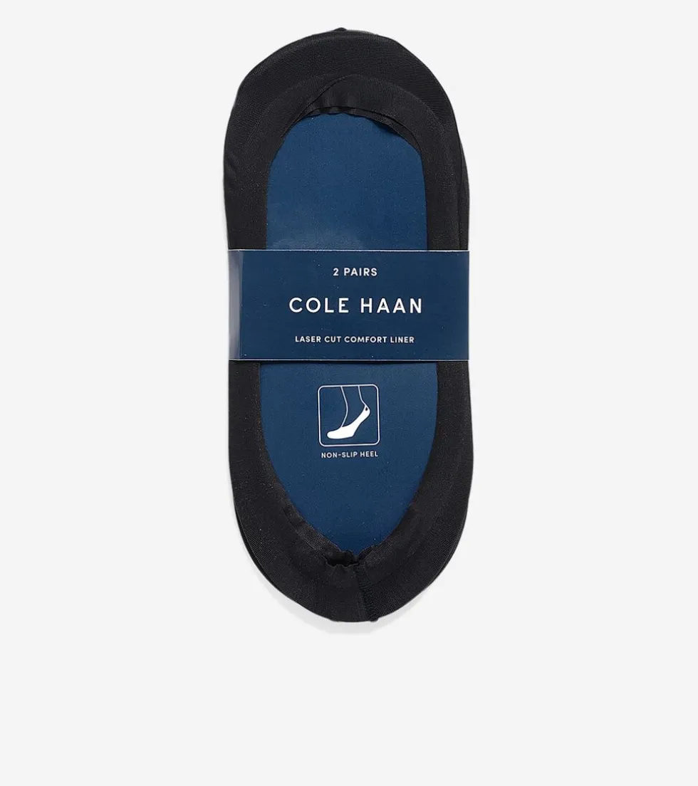 Cole Haan Socks*Women's Laser Cut Liner - 2 Pack Black