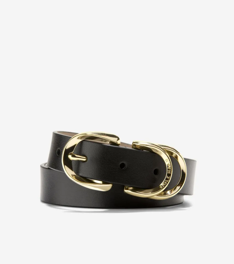 Cole Haan Belts*Women's 25mm Slim Double Loop Belt Black