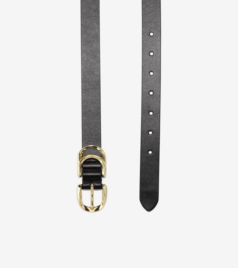 Cole Haan Belts*Women's 25mm Slim Double Loop Belt Black