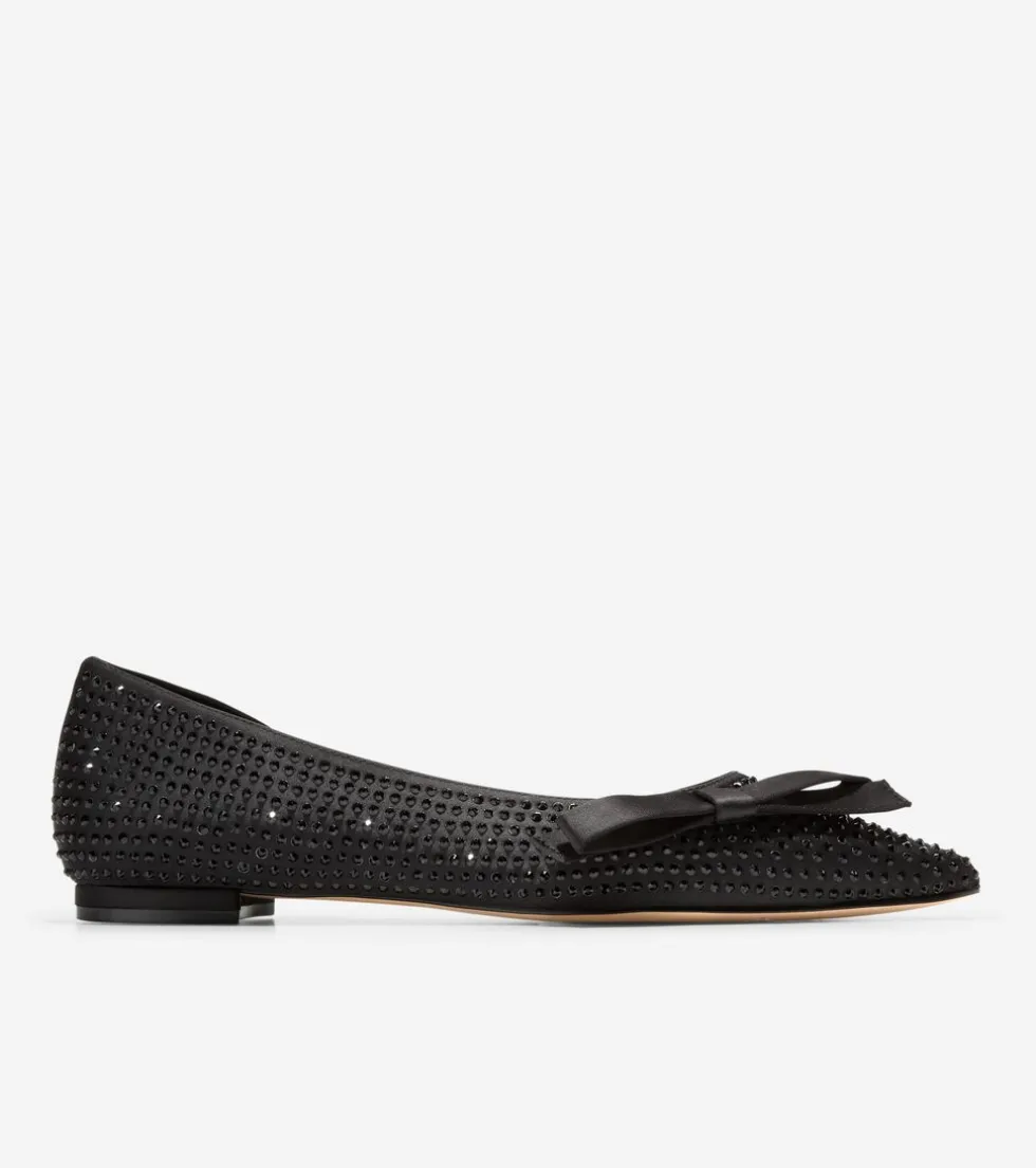 Cole Haan Dress Shoes | Flats & Ballets*Women's Noella Bow Skimmer Flats BlackCrystal