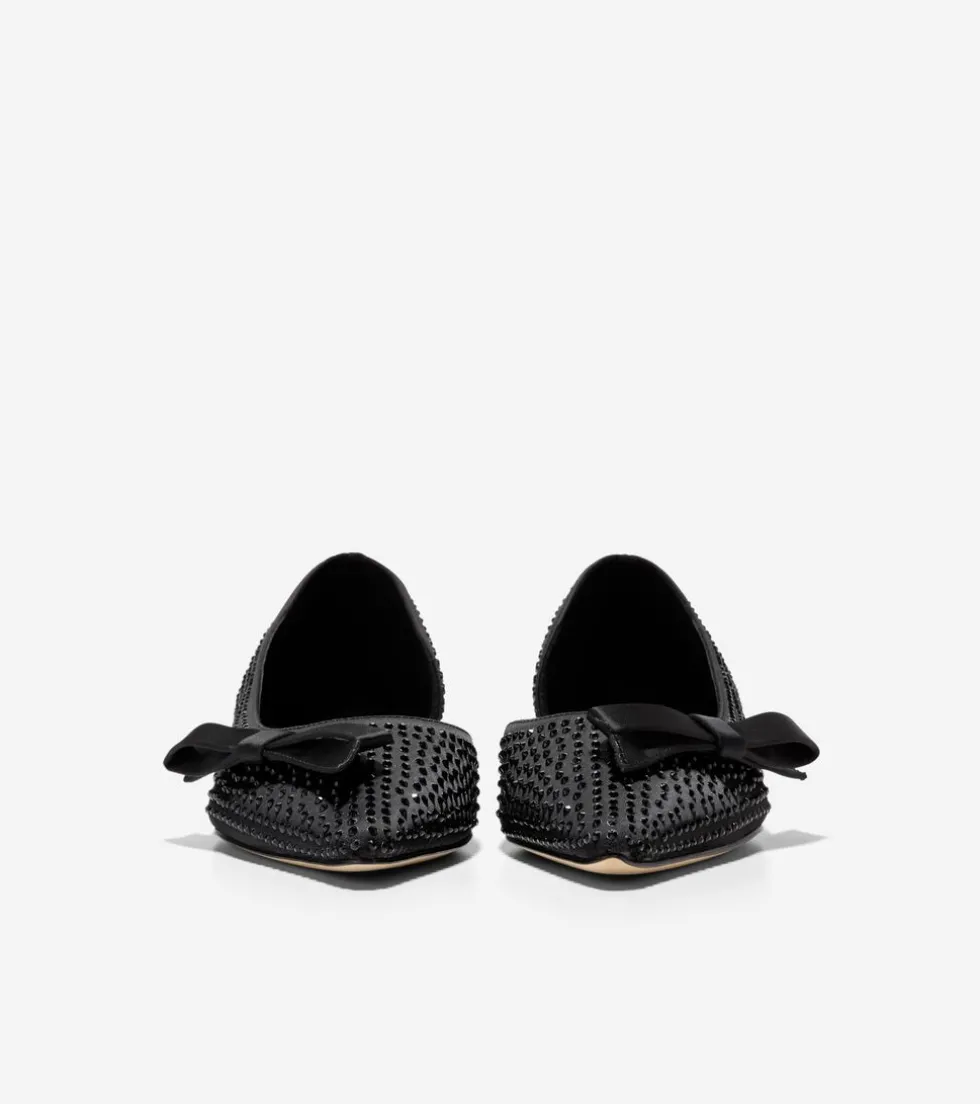 Cole Haan Dress Shoes | Flats & Ballets*Women's Noella Bow Skimmer Flats BlackCrystal