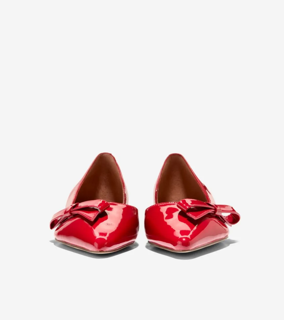 Cole Haan Dress Shoes | Flats & Ballets*Women's Noella Bow Skimmer Flats RioRedPatent