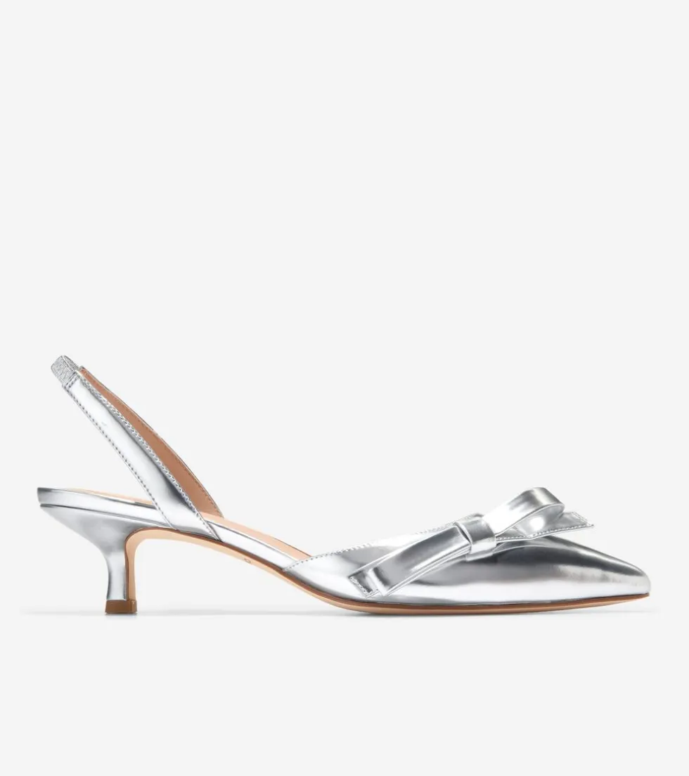 Cole Haan Dress Shoes | Heels & Pumps*Women's Noella Bow Slingback Pumps SilverSpecchio