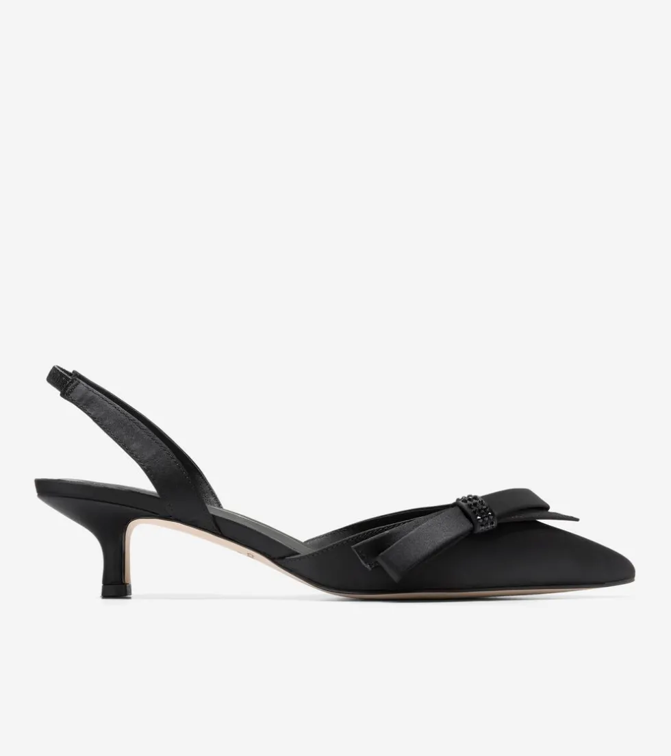 Cole Haan Dress Shoes | Heels & Pumps*Women's Noella Bow Slingback Pumps BlackCrystal