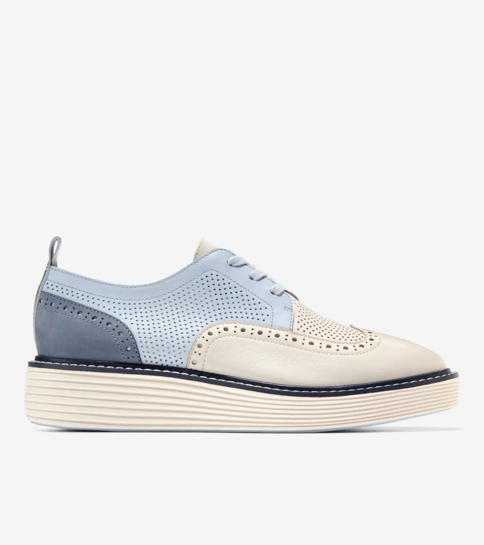 Cole Haan Oxfords*Women's ØriginalGrand Platform Wingtip Oxfords Heather-FolkstoneGray-Ivory