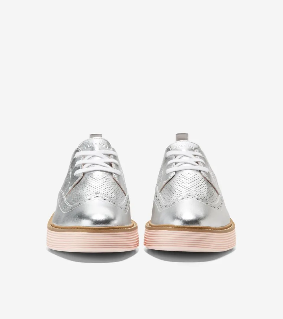 Cole Haan Dress Shoes | Oxfords*Women's ØriginalGrand Platform Wingtip Oxfords SilverTalca-RoseSmoke