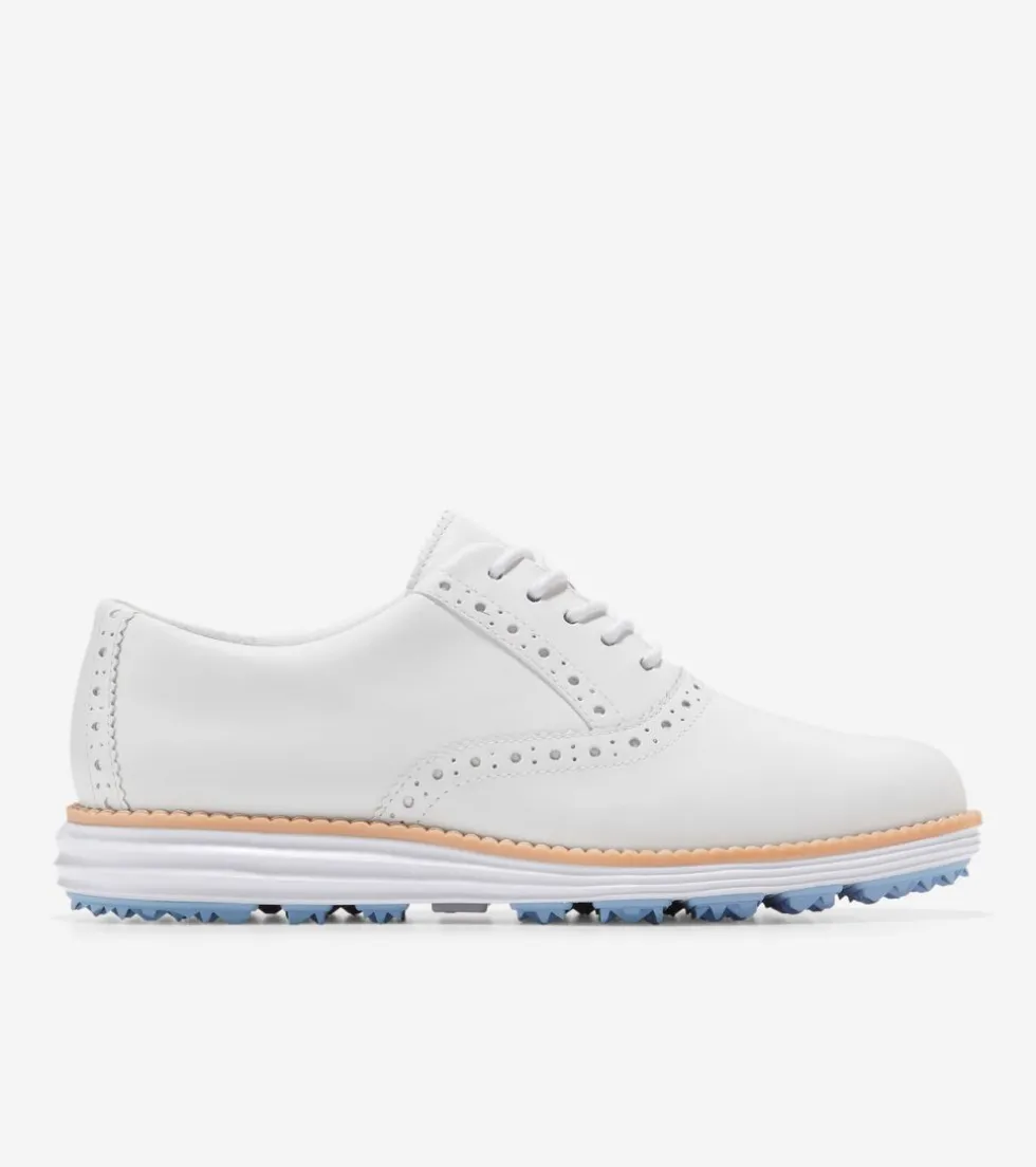 Cole Haan Golf Shoes | Oxfords*Women's ØriginalGrand Shortwing Oxford Waterproof Golf Shoes OpticWhite-Blue-Bell