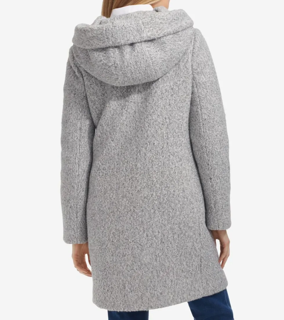 Cole Haan Wool Coats | Peacoats & Blazers*Women's Pressed Hooded Shawl Coat LightGrey