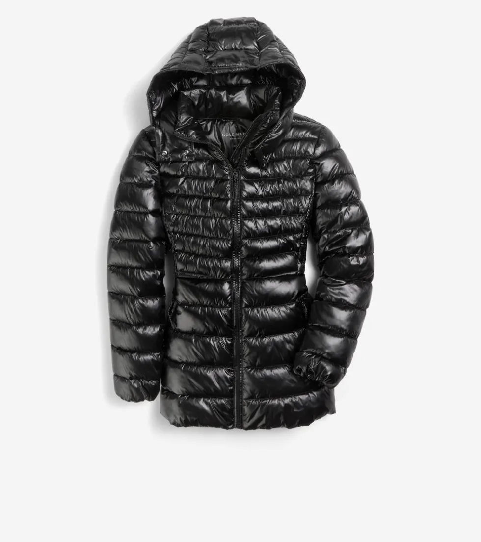 Cole Haan Puffer Jackets | Quilted Jackets*Women's Quilted Pearl Faux Down Jacket with Removable Hood Black