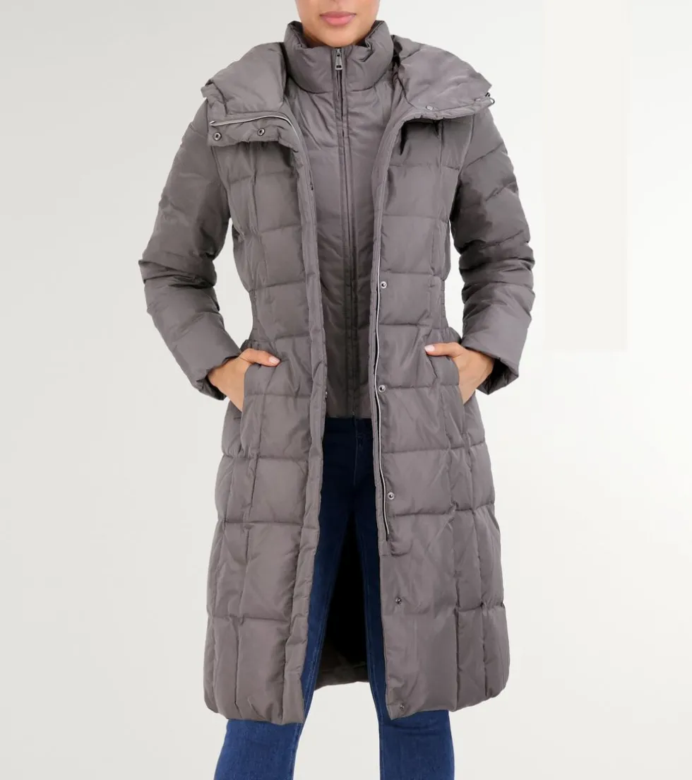 Cole Haan Puffer Jackets | Outerwear*Women's 40" Signature Hooded Taffeta Down Coat Carbon