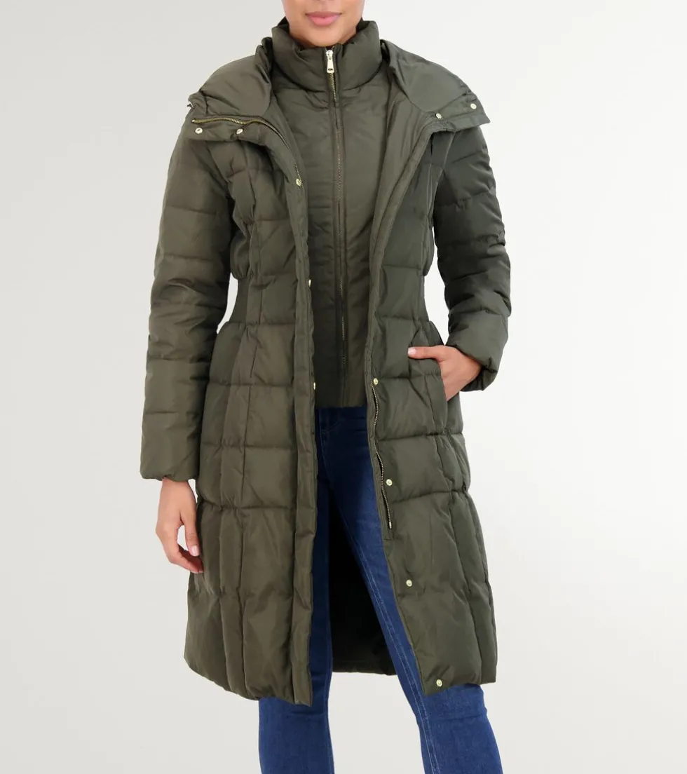 Cole Haan Puffer Jackets | Quilted Jackets*Women's 40" Signature Hooded Taffeta Down Coat Forest