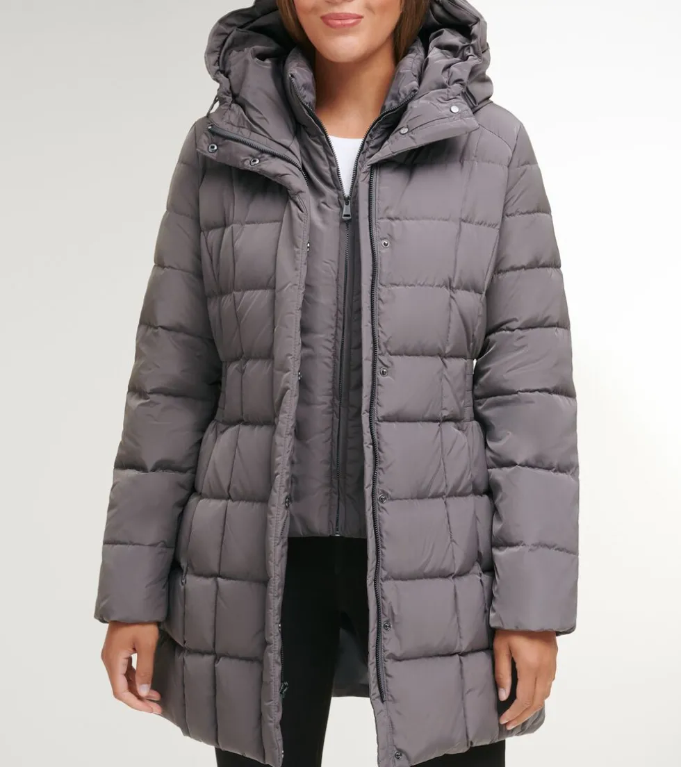 Cole Haan Puffer Jackets | Outerwear*Women's 32" Signature Hooded Taffeta Down Coat Carbon