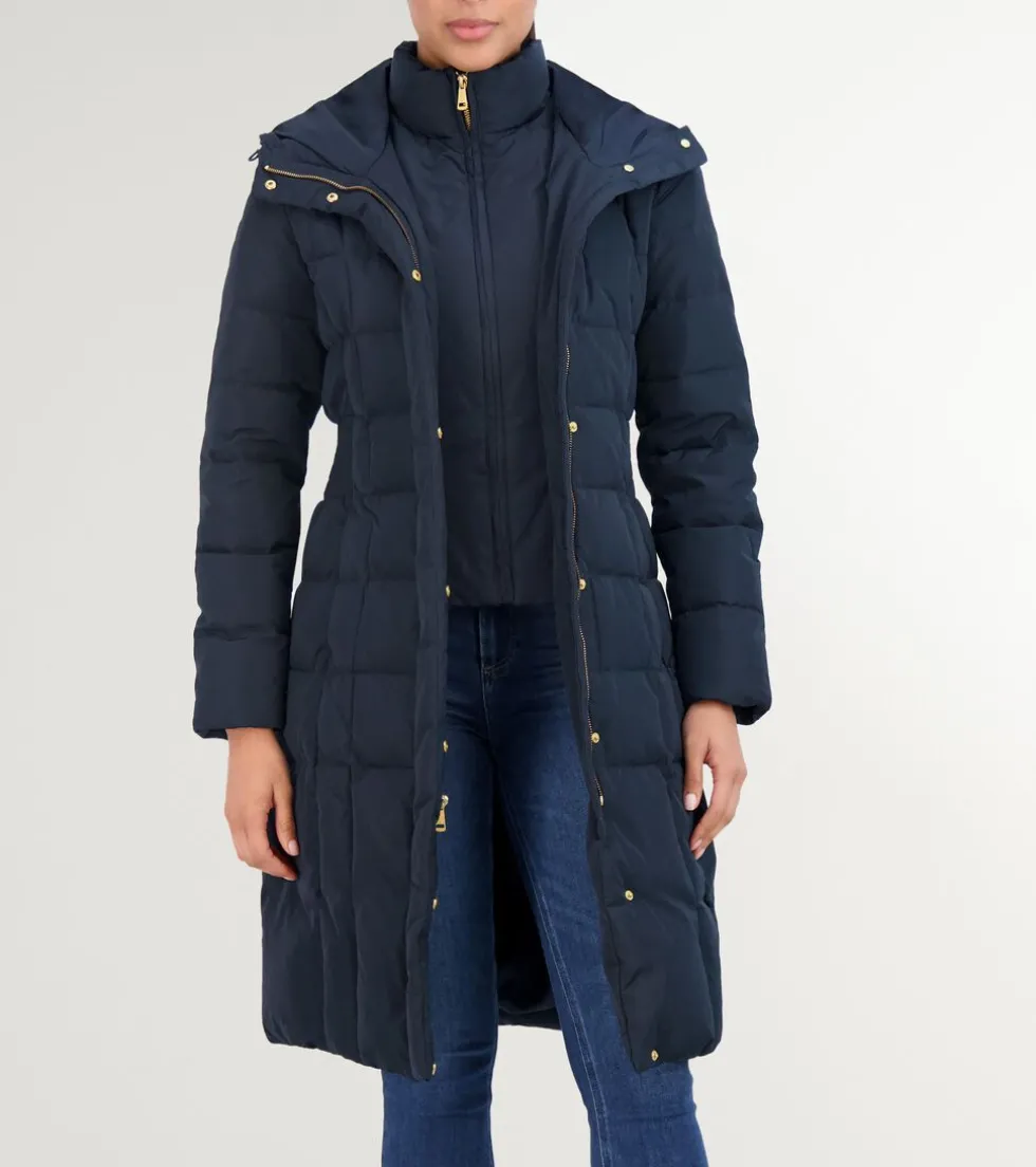 Cole Haan Puffer Jackets | Outerwear*Women's 40" Signature Hooded Taffeta Down Coat Navy