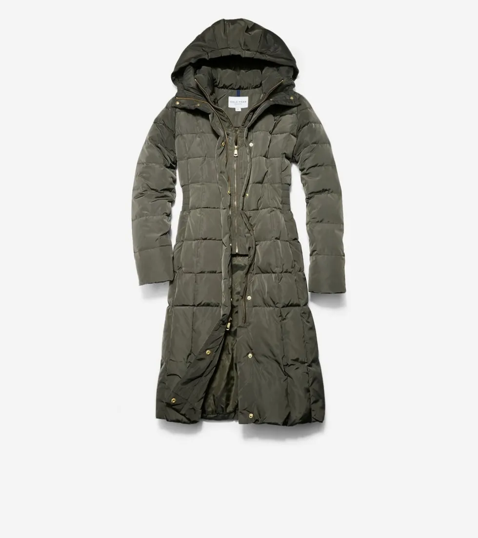 Cole Haan Puffer Jackets | Quilted Jackets*Women's 40" Signature Hooded Taffeta Down Coat Forest