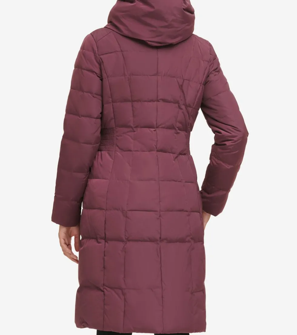 Cole Haan Puffer Jackets | Quilted Jackets*Women's 40" Taffeta Down Hooded Coat Merlot