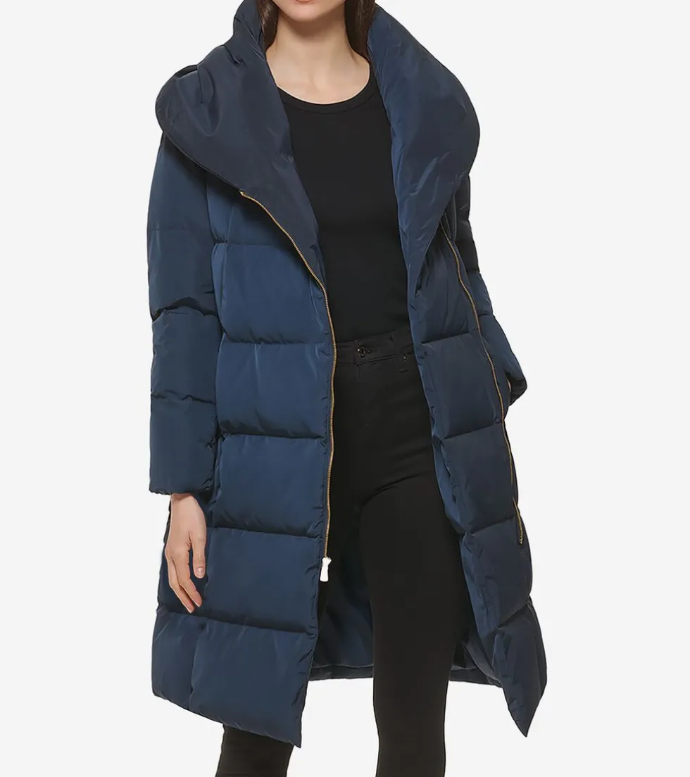 Cole Haan Puffer Jackets | Outerwear*Women's Signature Asymmetrical Collar Convertible Coat 40in Navy