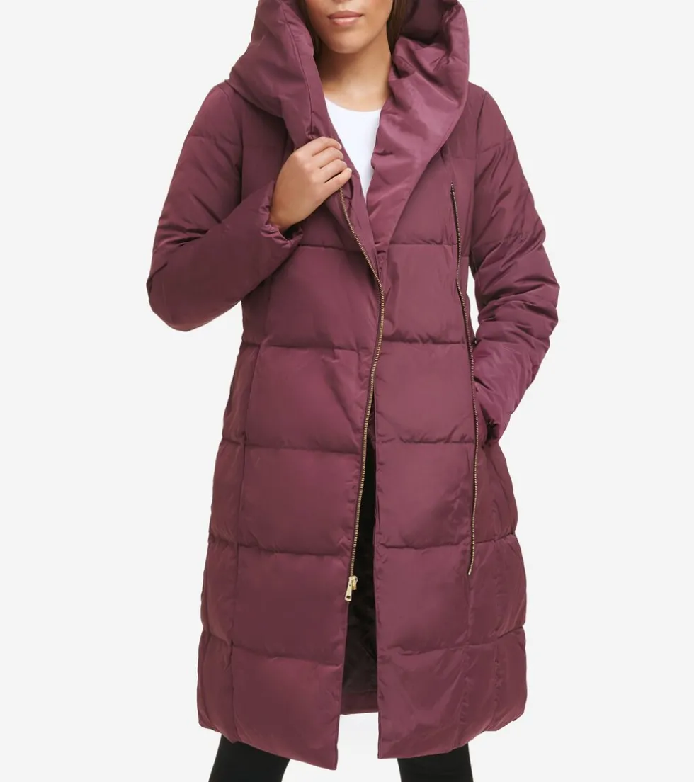 Cole Haan Puffer Jackets | Outerwear*Women's Signature Asymmetrical Collar Convertible Coat 40in Merlot