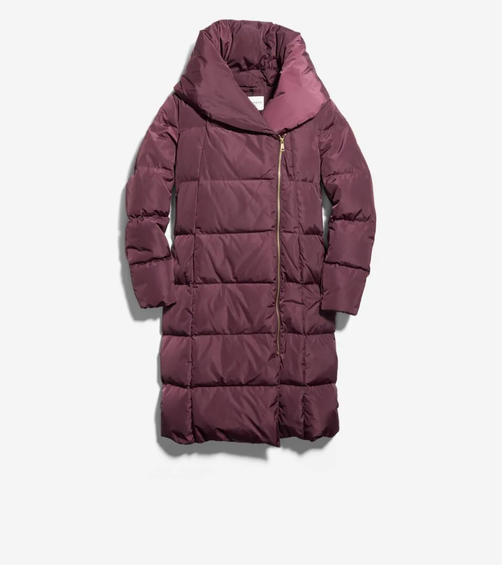 Cole Haan Puffer Jackets | Outerwear*Women's Signature Asymmetrical Collar Convertible Coat 40in Merlot