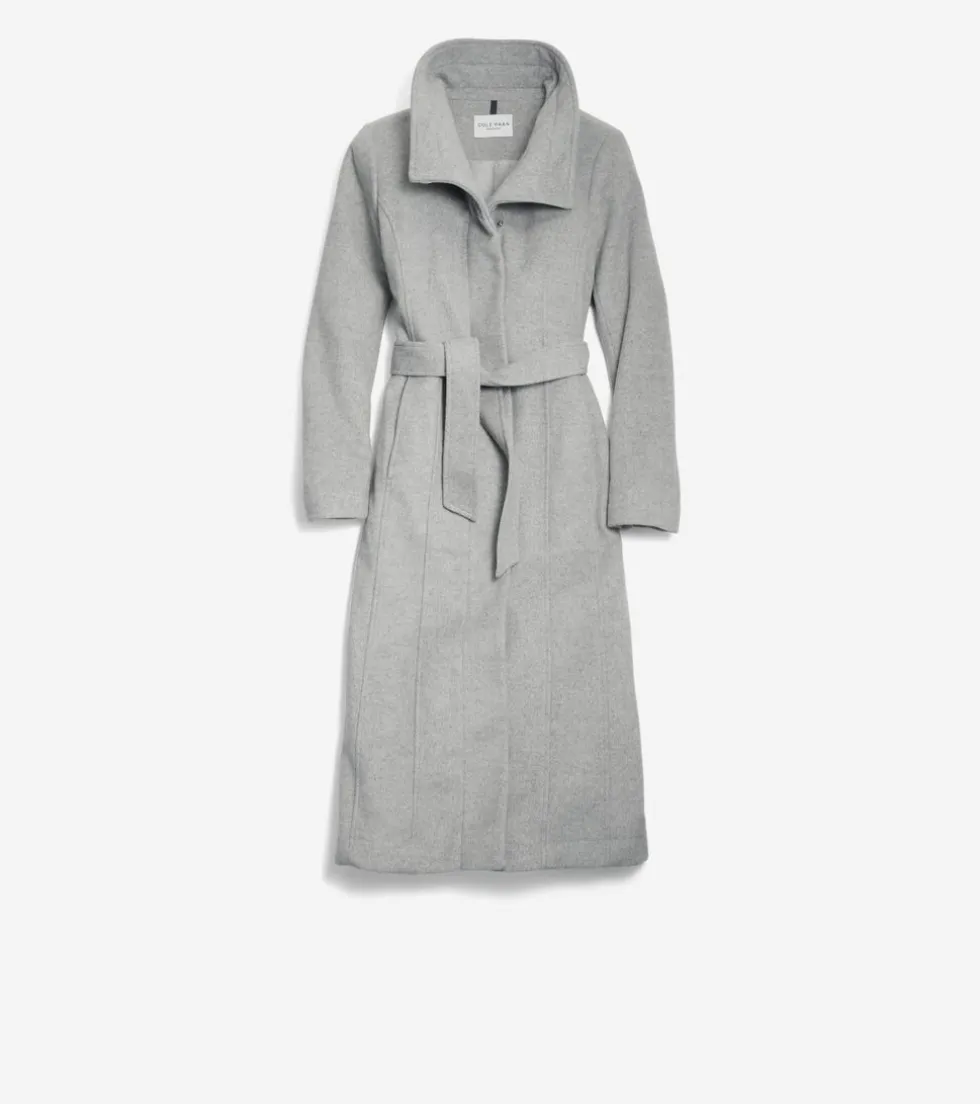 Cole Haan Wool Coats | Peacoats & Blazers*Women's Slick Wool Long Coat LightGrey