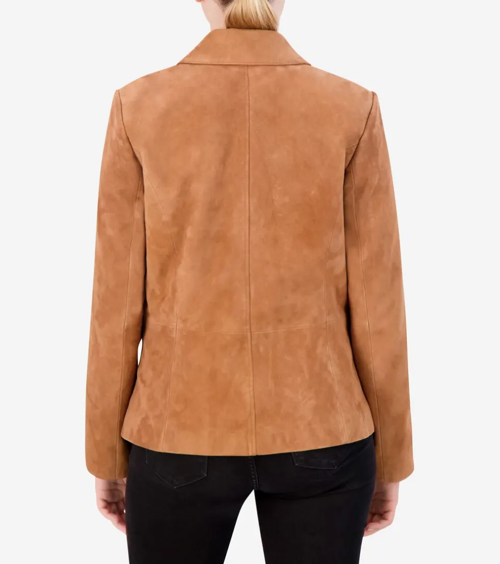 Cole Haan Leather & Suede Jackets | Outerwear*Women's Suede Blazer Hazelnut