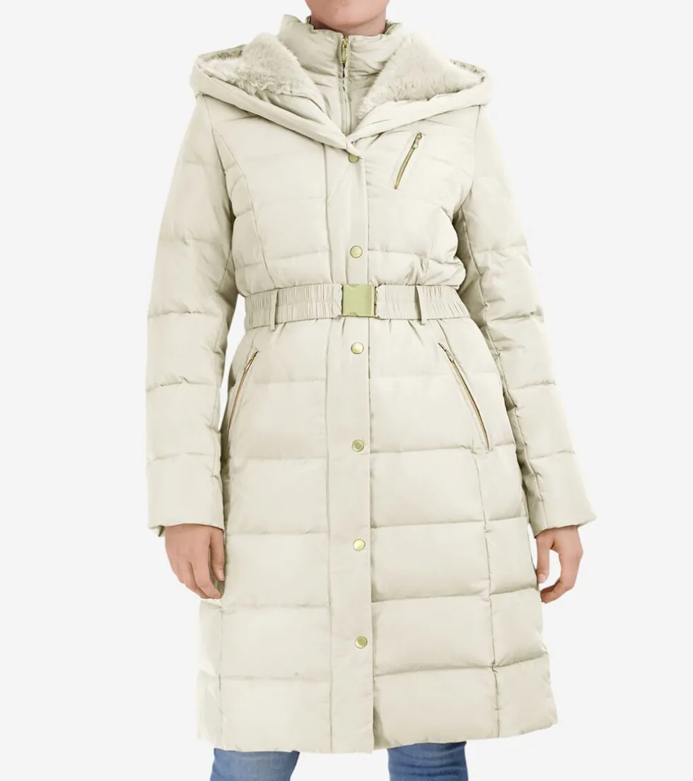 Cole Haan Puffer Jackets | Quilted Jackets*Women's Taffeta Down Belted Coat Ivory