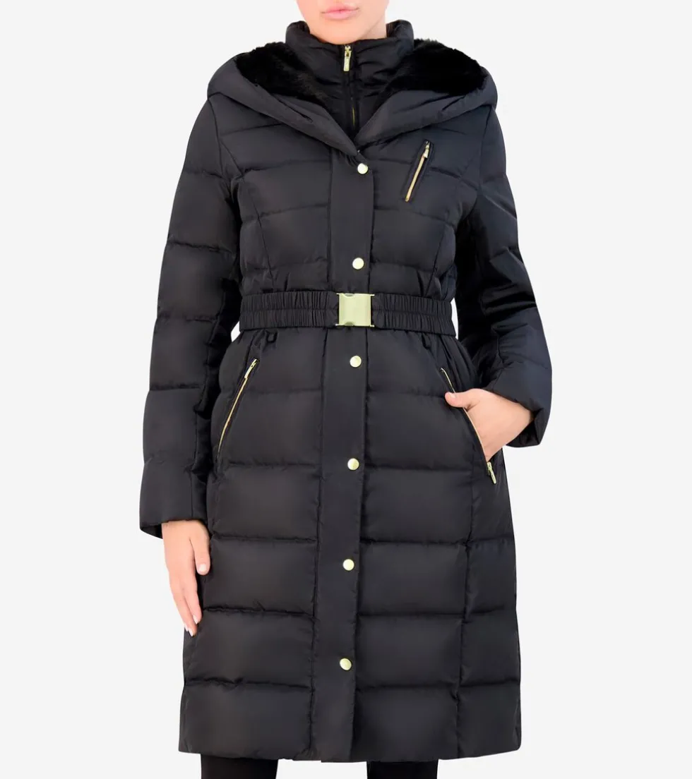 Cole Haan Puffer Jackets | Quilted Jackets*Women's Taffeta Down Belted Coat Black