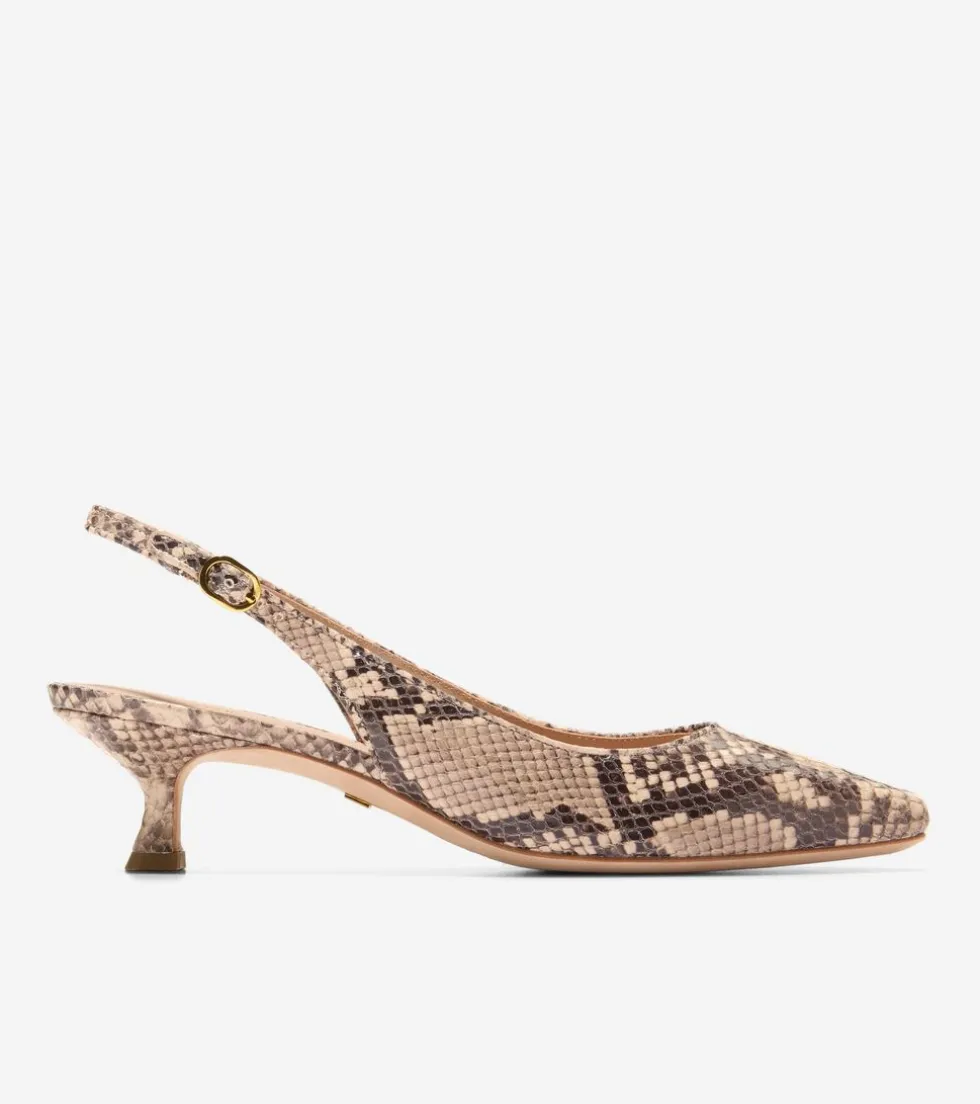 Cole Haan Dress Shoes | Heels & Pumps*Women's Tayla Kitten Heel Slingback Pumps 45MM SnakePrint