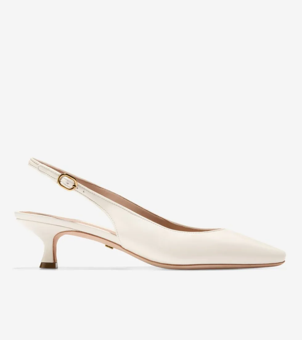 Cole Haan Dress Shoes | Heels & Pumps*Women's Tayla Kitten Heel Slingback Pumps 45MM IvoryNappa