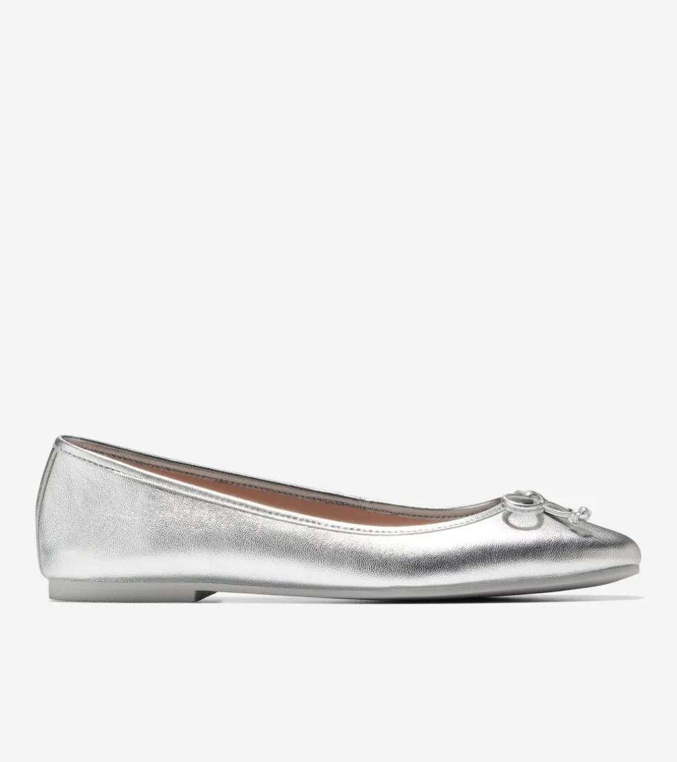 Cole Haan Flats & Ballets*Women's Yara Soft Ballet Flats Silver