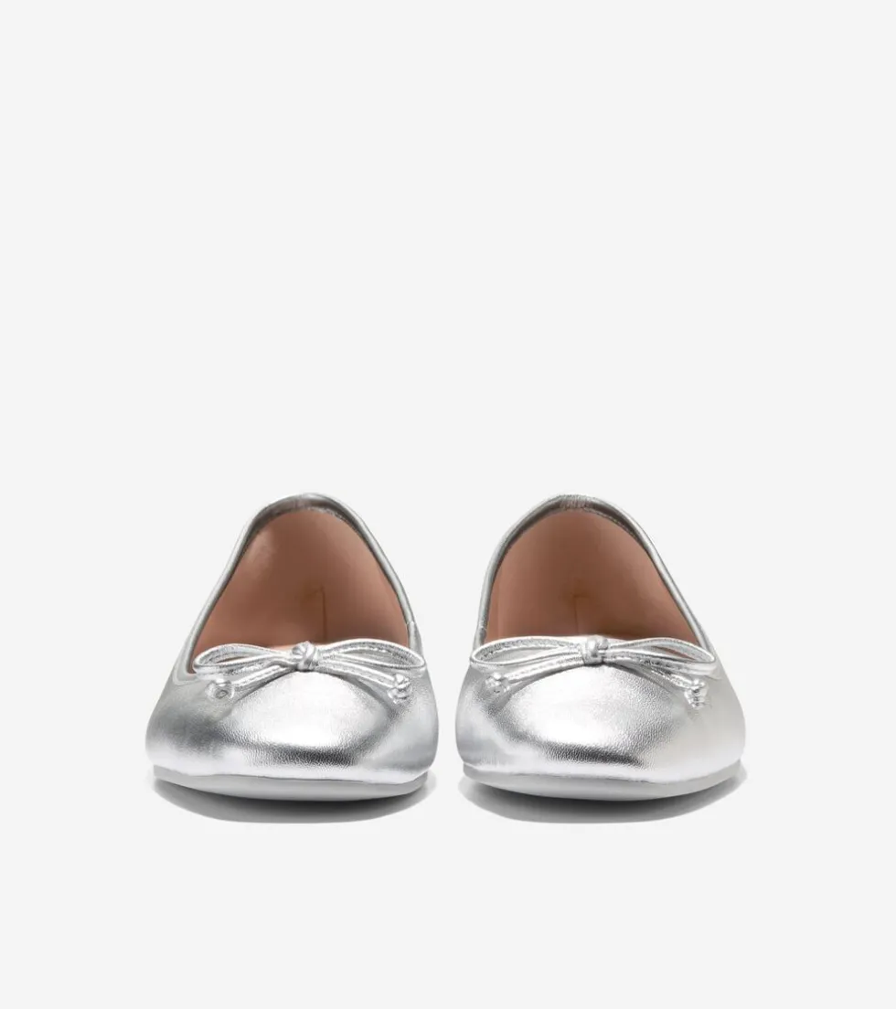 Cole Haan Flats & Ballets*Women's Yara Soft Ballet Flats Silver