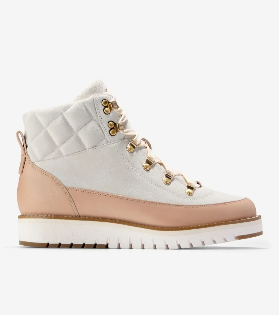 Cole Haan Boots*Women's ZERØGRAND Waterproof Elissa Hiker Boots Ivory-Natural